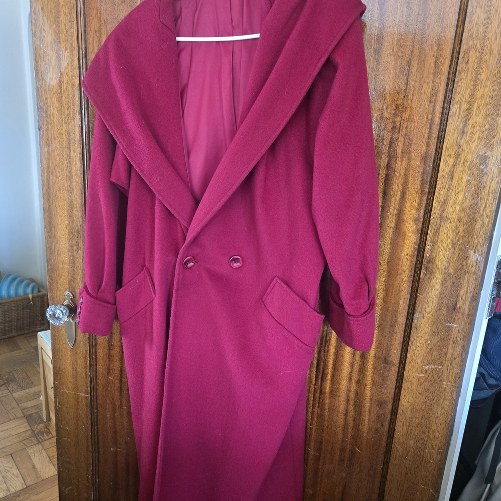 Women's Red Double-Breasted Coat
